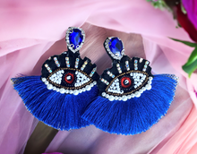 Load image into Gallery viewer, Oversized - Evil Eye Earrings/ Beautiful Statement Earrings/ Hand-Made
