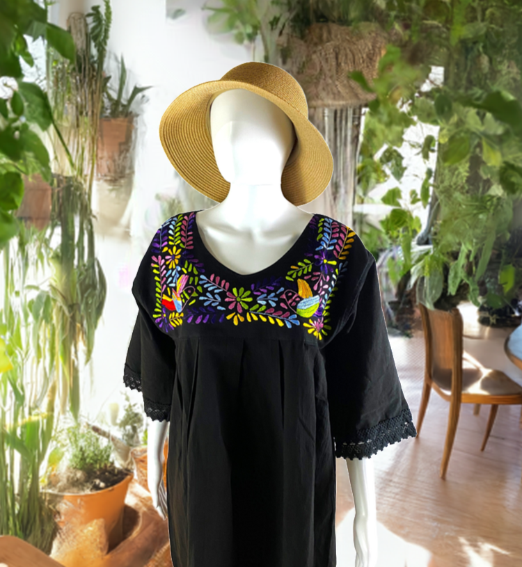 Beautiful Mexican Paloma Dress - Hand-embroidered -  M/L