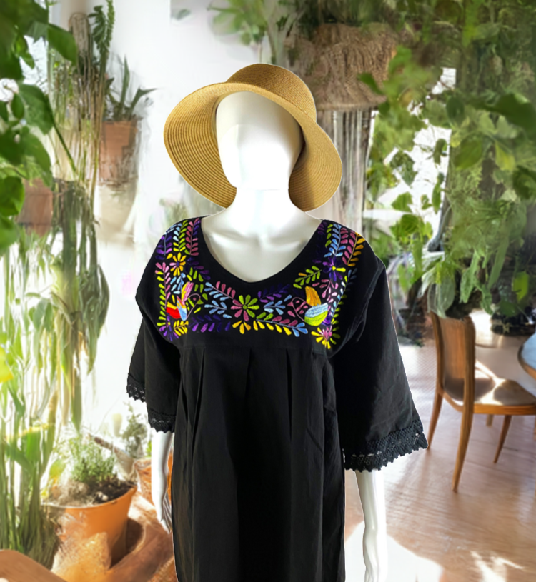 Beautiful Mexican Paloma Dress - Hand-embroidered