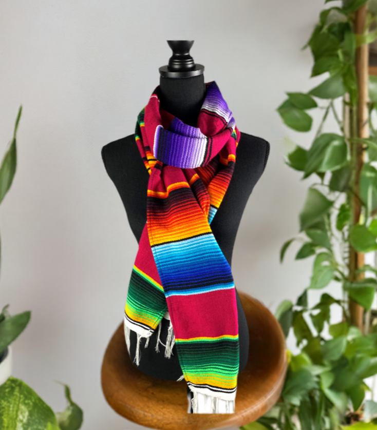 Bautiful Mexican Saltillo Serape Scarf