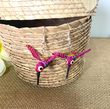 Load image into Gallery viewer, Hummingbird Alebrije Earrings - Fuchsia
