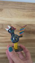 Load and play video in Gallery viewer, Colorful Rooster Alebrije With Bobble Tail/Hand-Made/Mexican Folk Art
