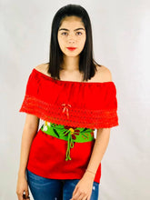 Load image into Gallery viewer, Hand-Embroidered Mexican Belt with Flowers
