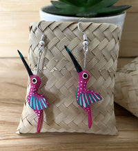 Load image into Gallery viewer, Hand-Made Alebrije &quot;Bird&quot; Earrings W/Palm Box
