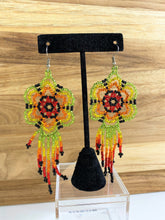 Load image into Gallery viewer, Flower Huichol Earrings (Neon)
