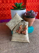 Load image into Gallery viewer, Adorable Hand-Made Giraffe Alebrije Earrings in Small Palm Box
