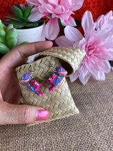 Load image into Gallery viewer, Hand-Made Alebrije Cat Earrings in Small Palm Box
