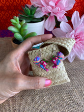 Load image into Gallery viewer, Hand-Made Alebrije Cat Earrings in Small Palm Box
