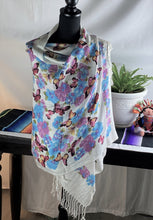 Load image into Gallery viewer, Floral Scarf With Butterflies
