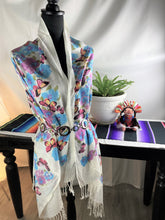 Load image into Gallery viewer, Floral Scarf With Butterflies
