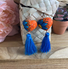 Load image into Gallery viewer, Heart-Shaped Alebrije Earrings With Tassel
