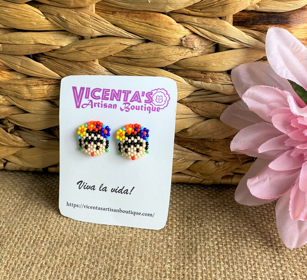 Frida Kahlo Stud Beaded Earrings