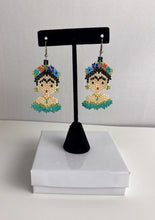 Load image into Gallery viewer, Hand-Made Frida Kahlo Dangle Earrings
