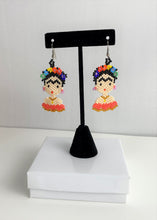 Load image into Gallery viewer, Hand-Made Frida Kahlo Dangle Earrings
