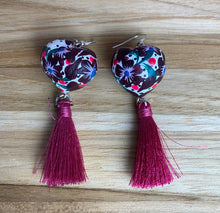 Load image into Gallery viewer, Heart-Shaped Alebrije Earrings With Tassel
