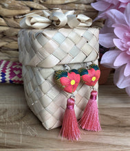 Load image into Gallery viewer, Heart-Shaped Alebrije Earrings With Tassel
