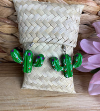 Load image into Gallery viewer, Hand-Made Alebrije Cactus Earrings in Small Palm Box
