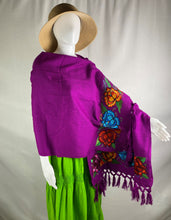 Load image into Gallery viewer, Floral Embroidered Mexican Rebozo/Shawl
