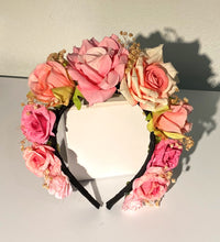 Load image into Gallery viewer, Rose Headband/Hand-Made Rose Crown/Floral Headband
