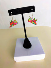 Load image into Gallery viewer, Hand-Made Alebrije Cat Earrings in Small Palm Box
