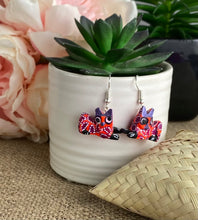 Load image into Gallery viewer, Hand-Made Alebrije Cat Earrings in Small Palm Box
