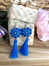 Load image into Gallery viewer, Heart-Shaped Alebrije Earrings With Tassel
