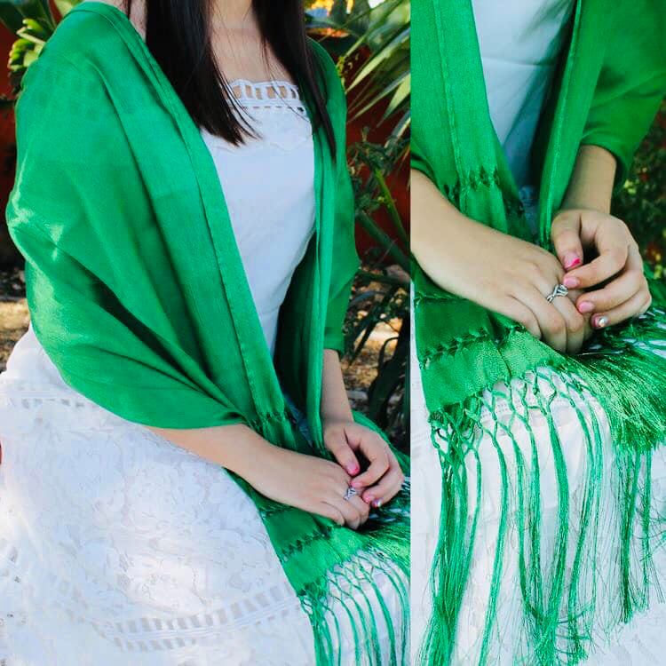 Mexican Green Rebozo/Shawl (Artiseda)